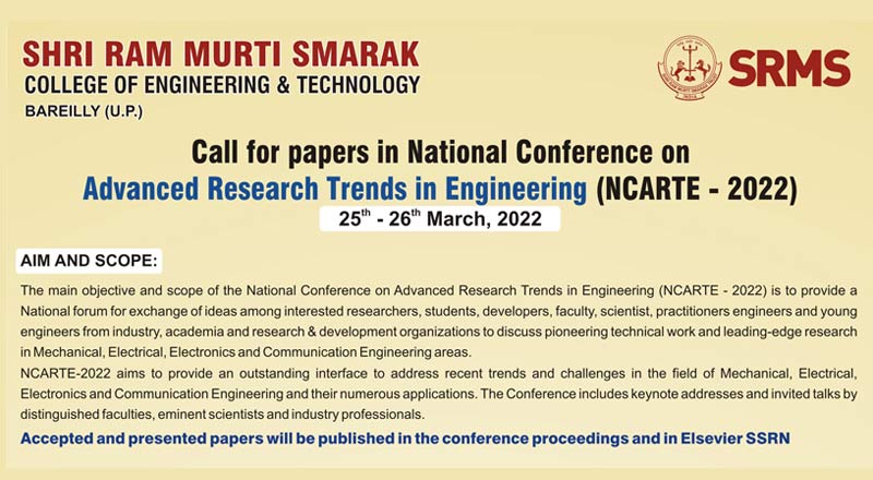 Call for papers in National Conference on Advanced Research Trends in Engineering (NCARTE – 2022)