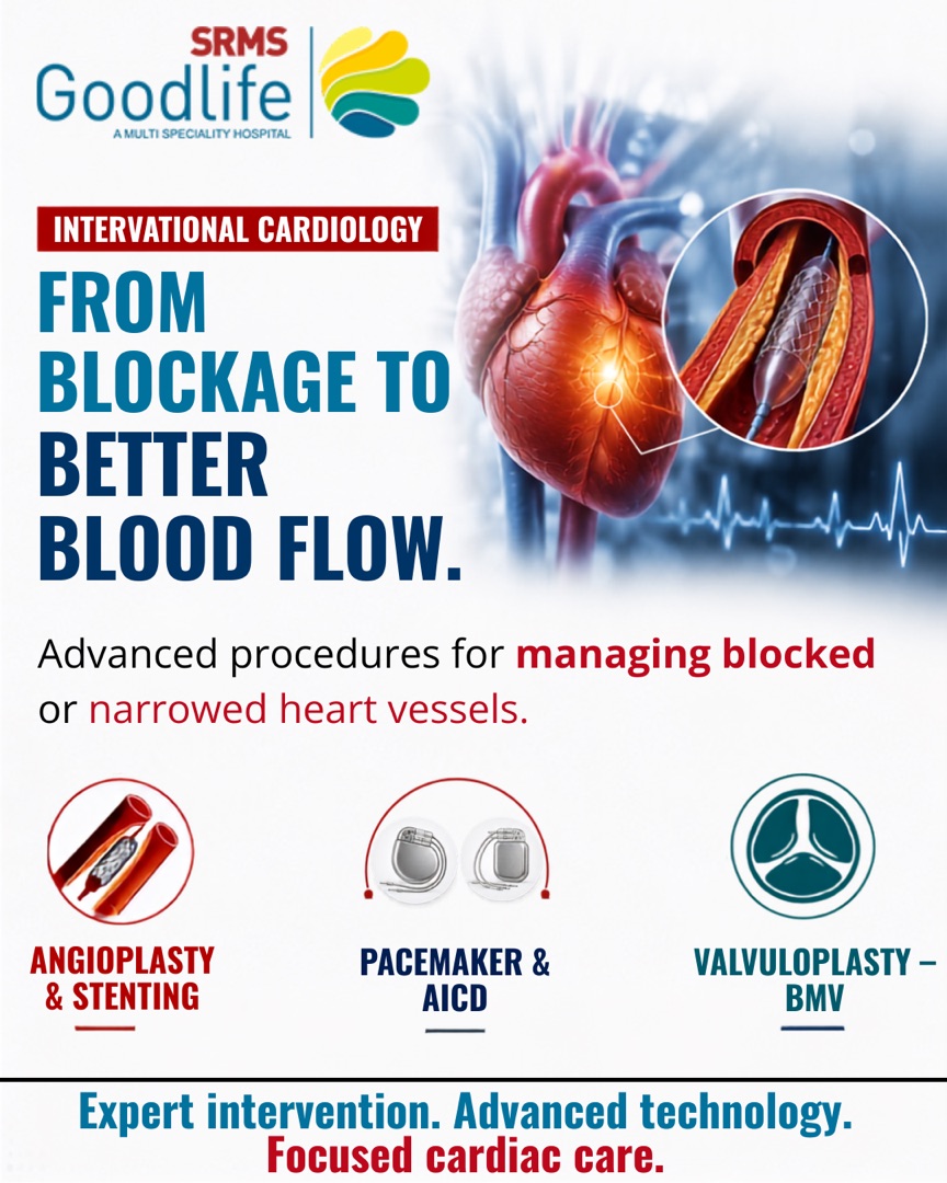 From Blockage to Better Blood Flow — Angioplasty, Pacemaker, Valvuloplasty | SRMS Goodlife Hospital
