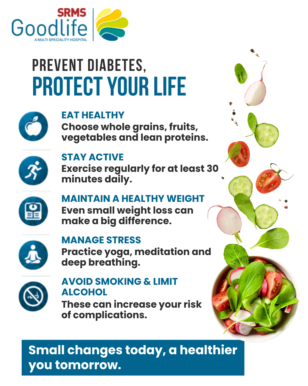 Prevent Diabetes, Protect Your Life — diet, exercise, weight, stress