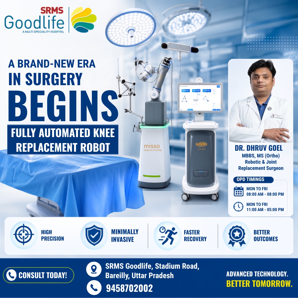 A Brand-New Era in Surgery Begins — Fully Automated Knee Replacement Robot | Dr Dhruv Goel, SRMS Goodlife Hospital