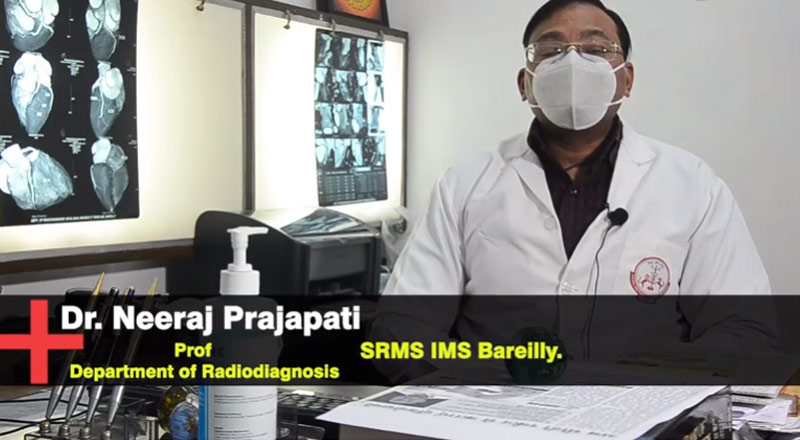 Dr. Neeraj Prajapati sharing about CT Angiography at the SRMS IMS Hospital