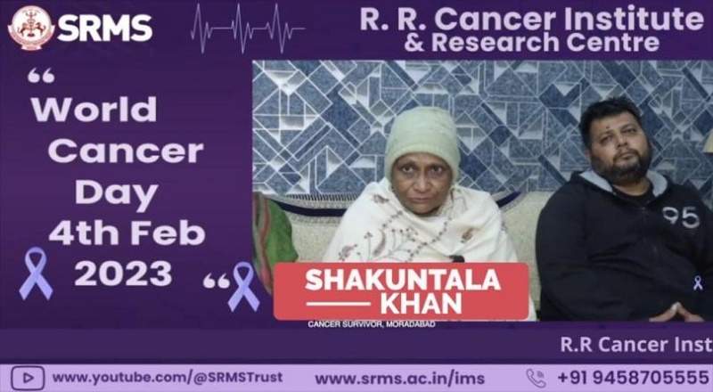 SRMS IMS FELICITATES #CANCERSURVIVOR SHAKUNTALA KHAN ON WORLD CANCER DAY