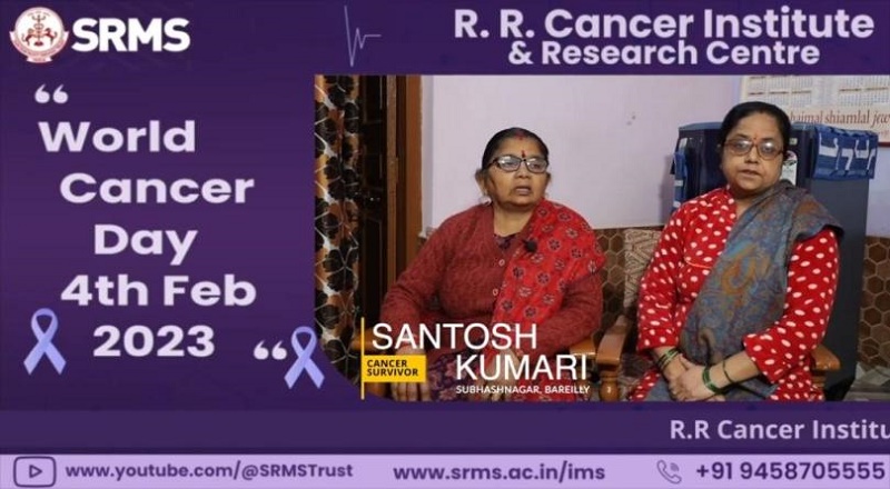 SRMS IMS FELICITATES #CANCERSURVIVOR SANTOSH KUMARI ON WORLD CANCER DAY